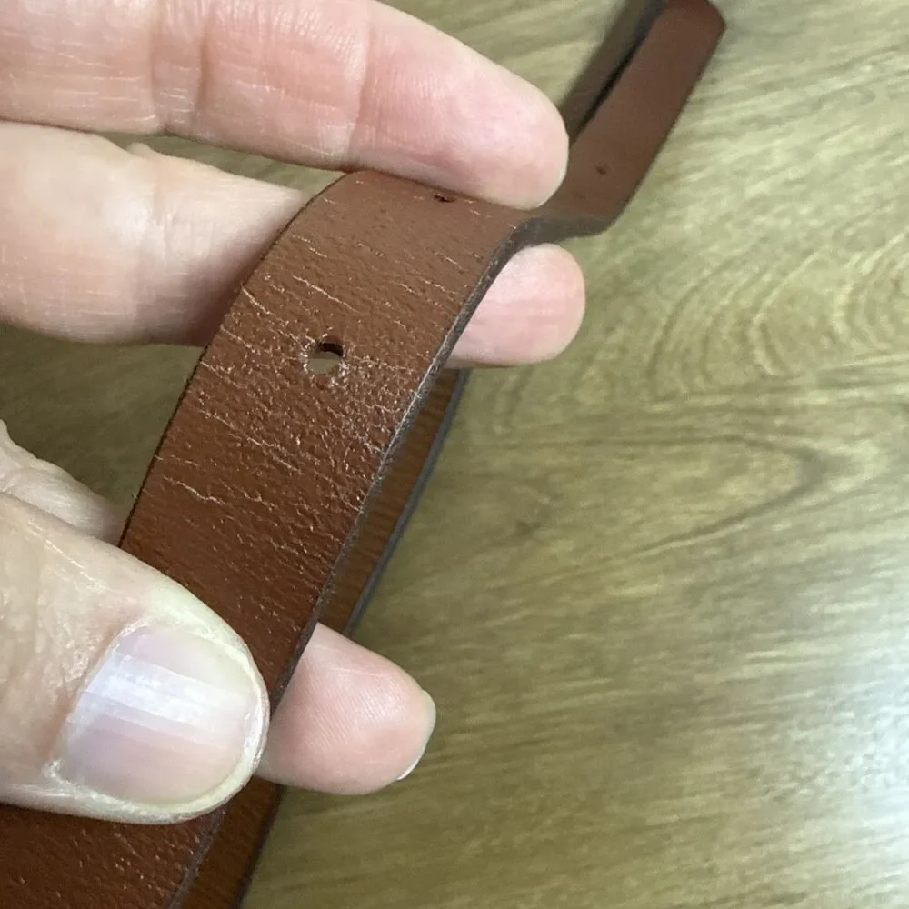 American Eagle Outfitter AEO Belt Skinny Brown Silver Buckle Leather XL NEW NWT